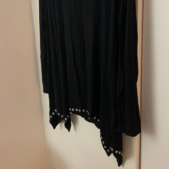 Black Loose Long Sleeve Top With Silver Studs - Picture 6 of 9